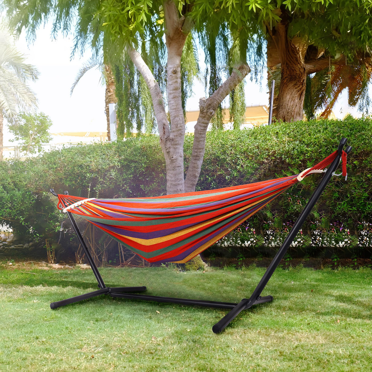 Hammock Stand, Heavy Duty Adjustable Steel Hammock, 9-Foot, 450-Pound Capacity, Weather Resistant, Easy to Assemble Elevon