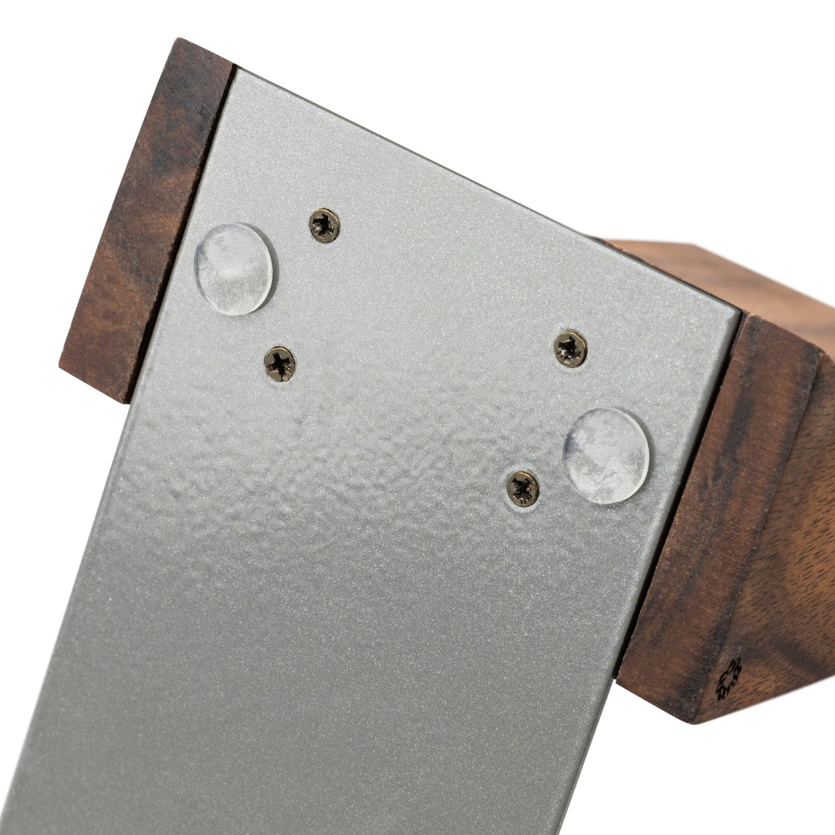 TILISMA Bookends, Walnut Wood with Metal Base - 2 Handmade Book Holders for Heavy Books - Decorative Accessories for Bookshelf Organization and Display TILISMA