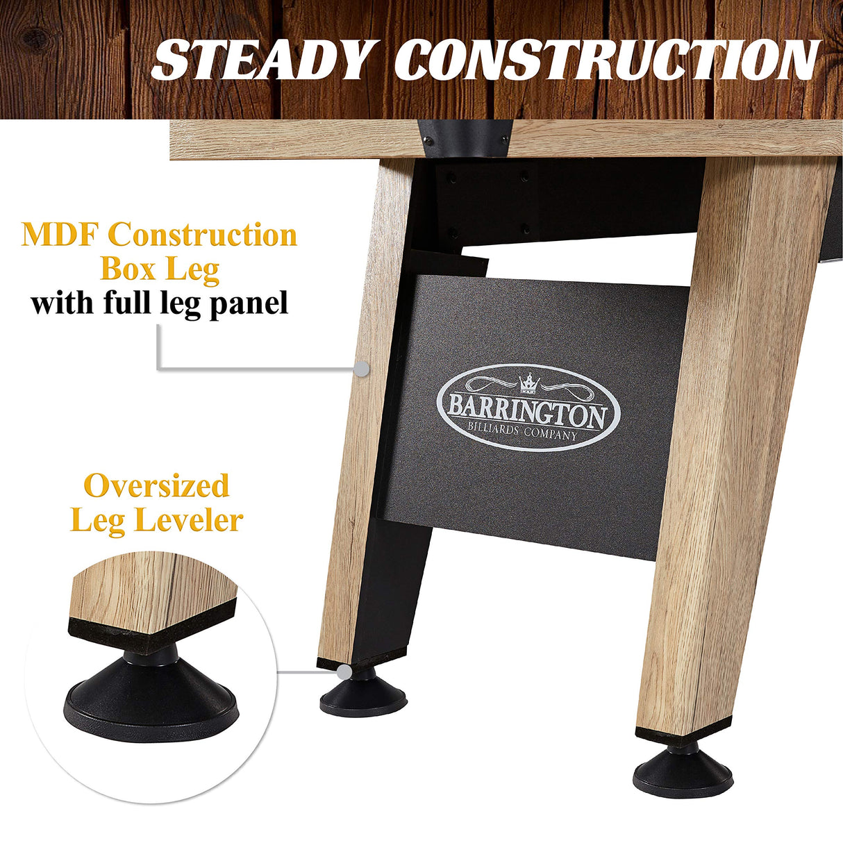 Barrington Billiards 9' Wentworth Shuffleboard Table with Scratch-Resistant Playfield and 8 Puck Set Barrington Billiards