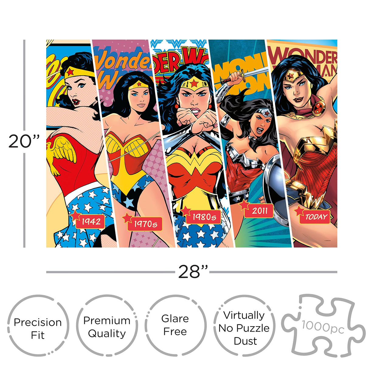 AQUARIUS DC Wonder Woman Puzzle (1000 Piece Jigsaw Puzzle) - Officially Licensed DC Comics Merchandise & Collectibles - Glare Free - Precision Fit - 20 x 28 Inches AQUARIUS