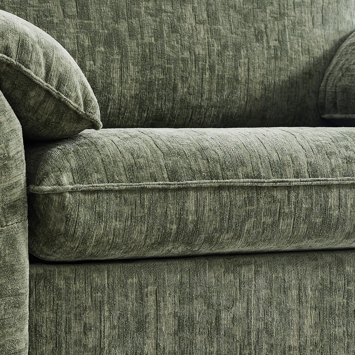 ONBRILL Oversized Accent Chair, 41 Inch Chenille Fabric Armchair, Comfy Single Sofa Chair with Padded Arms, Pocket Spring Cushion, Modern Reading Chair for Living Room, Bedroom, Green ONBRILL