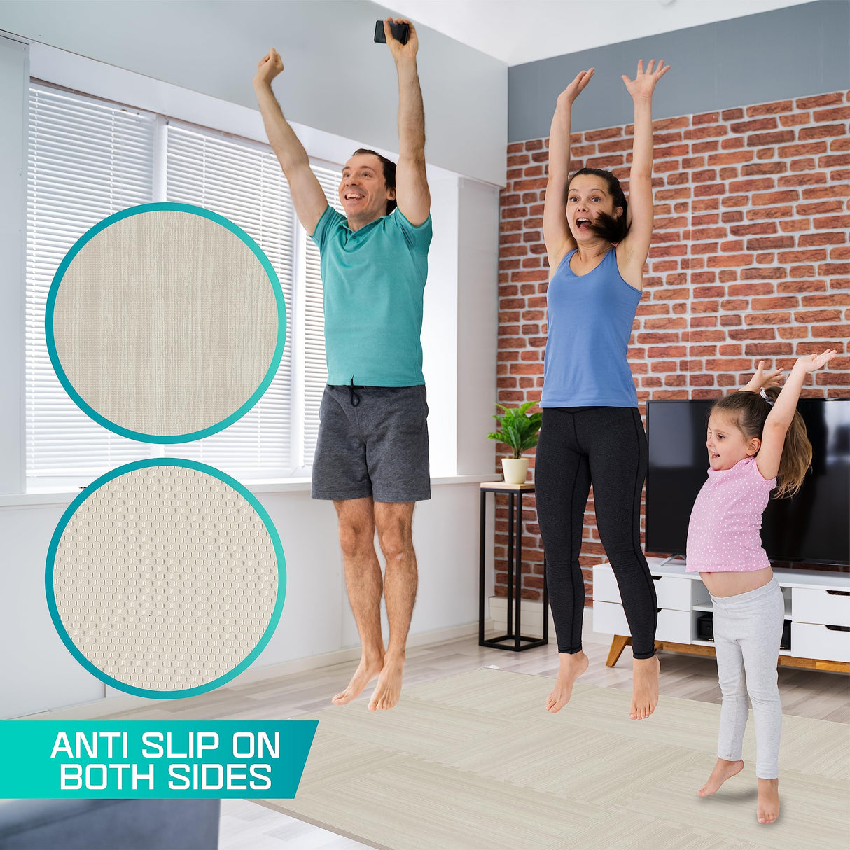 Yes4All 12SQ.FT Wood Grain Puzzle Exercise Mat Protective Flooring, EVA Interlocking Foam Floor Tiles with Border for Home Yes4All