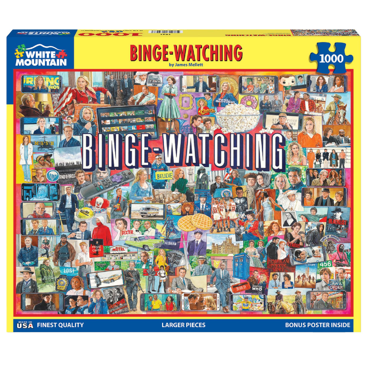 White Mountain Puzzles - Binge Watching - 1000 Piece Jigsaw Puzzle for Adults - Fun Family Activity - 24"x30" White Mountain