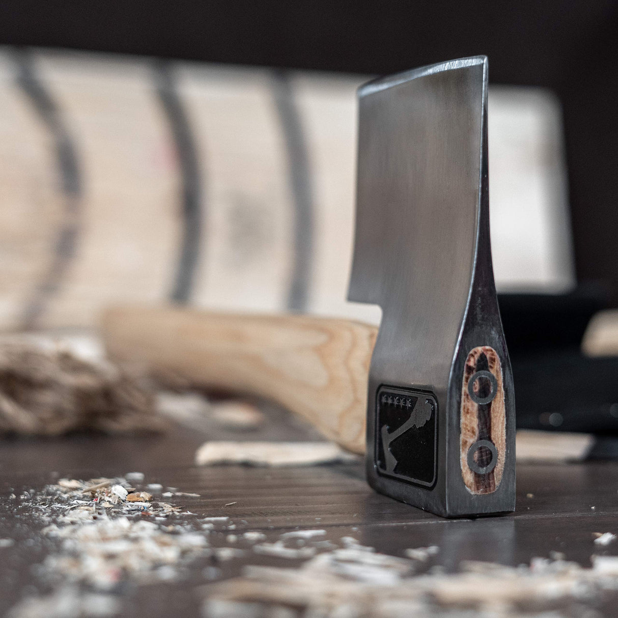 The Butcher: World Axe Throwing League Premium Competition Throwing Axe with Throwing Hatchet Nylon Sheath and Hickory Wooden Handle (Patented Design) WATL