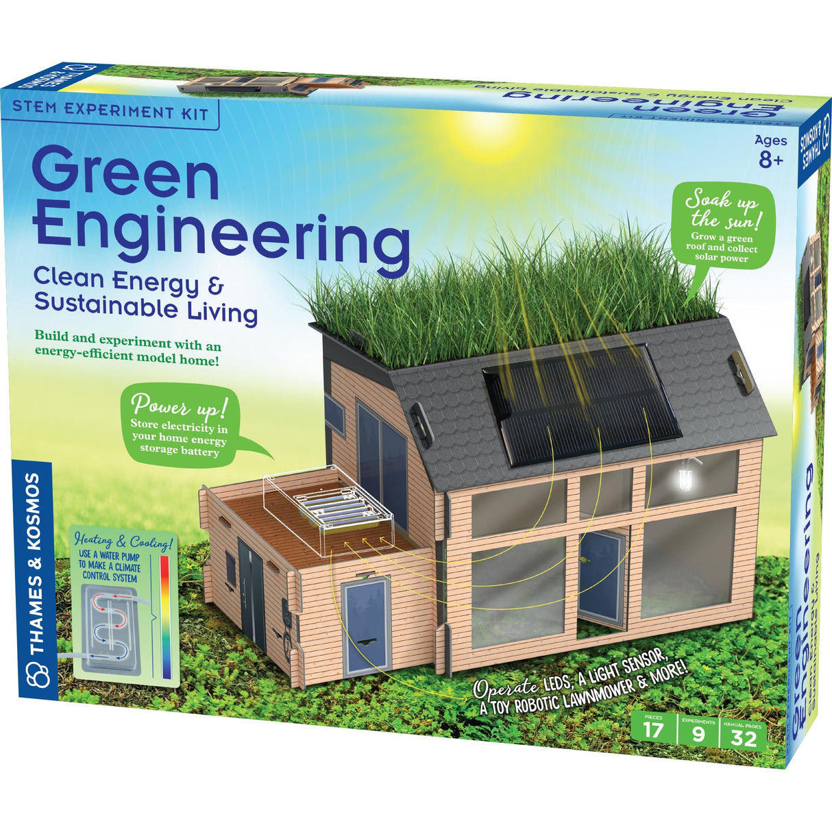 Thames & Kosmos Green Engineering STEM Kit | Build & Experiment with an Energy-Efficient Model Home, Explore Clean Energy, Sustainable Living, Includes Solar Panel, LEDs, Sensors, Ideal for Classrooms Thames & Kosmos
