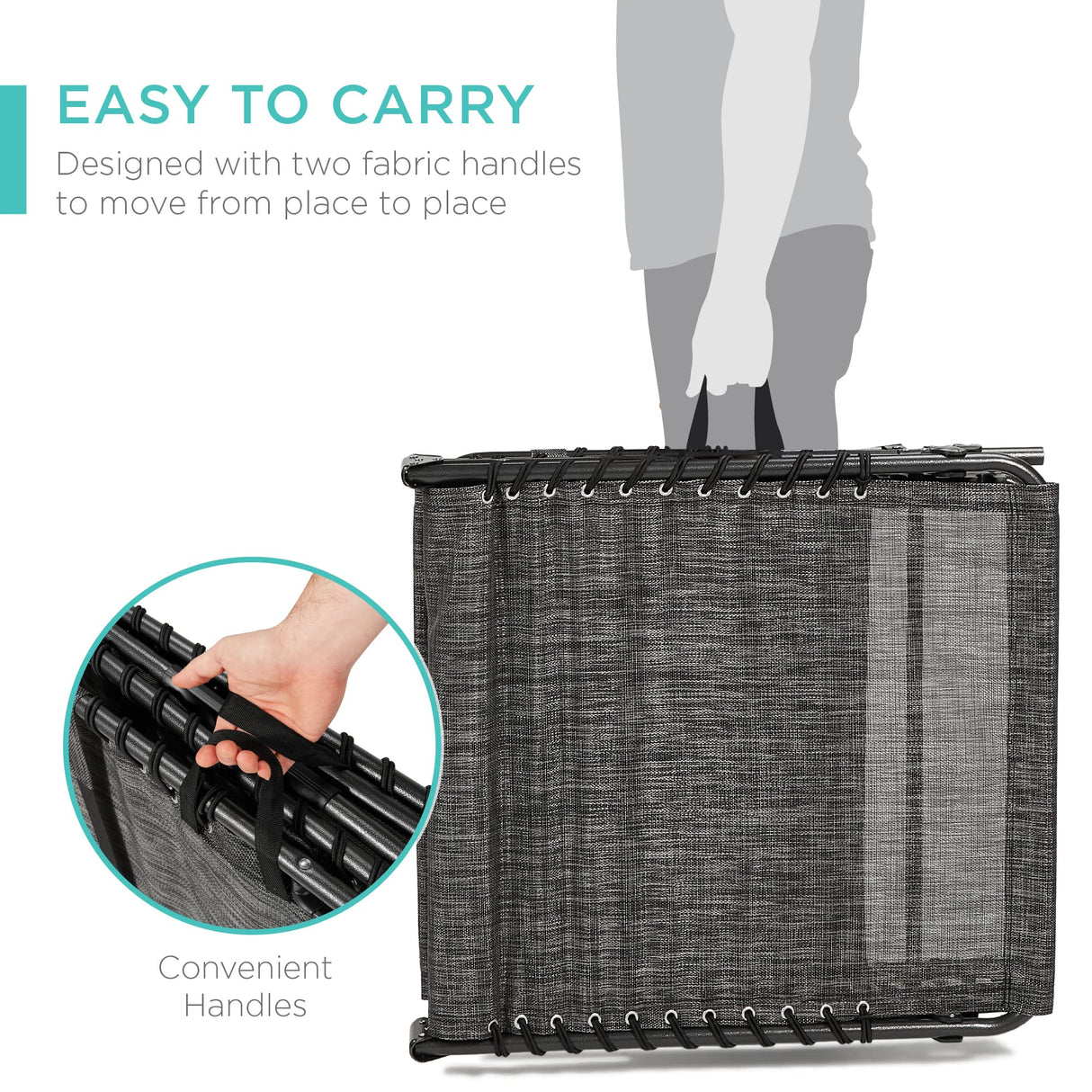 Best Choice Products Patio Chaise Lounge Chair, Portable Outdoor Folding Recliner for Lawn, w/ 8 Positions, Handles, 300lb Capacity - Gray Best Choice Products