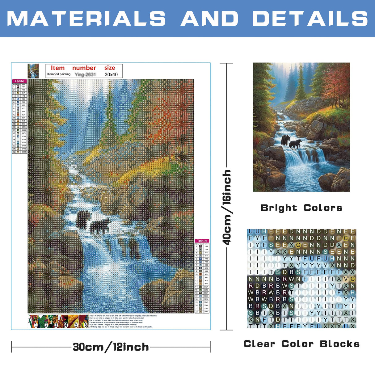 Diymood DIY 5D Diamond Painting Kits for Adults Dinosaur - Paint with Diamond Art Kits for Adults Waterfalls Full Drill Round Canvas Mosaic Beginner Home Wall Decor Gift 12x16 inch z12 Diymood