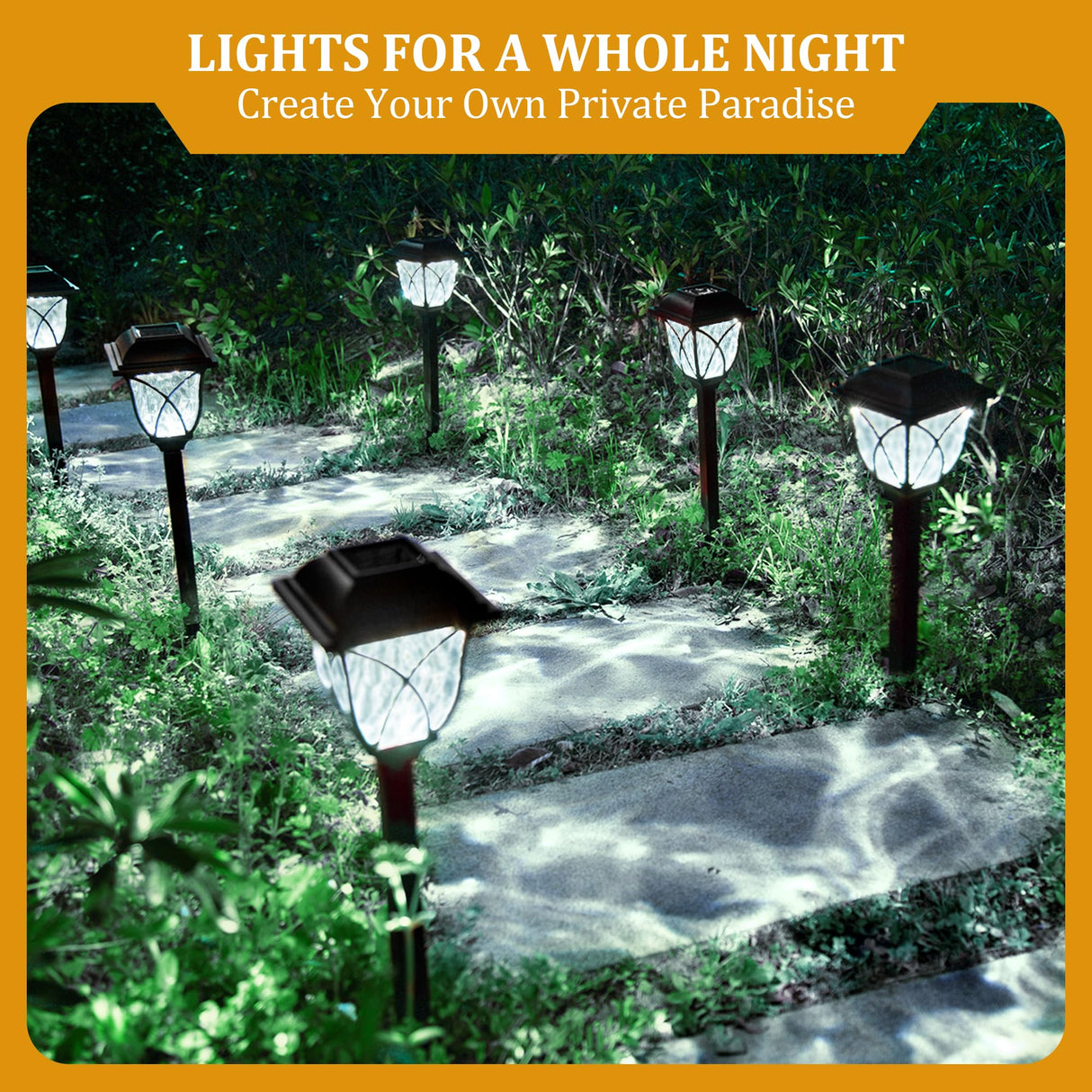 GIGALUMI Solar Lights Outdoor Waterproof, 8 Pack LED Solar Garden Lights, Outdoor Decorations, Garden Decor for Yard, Patio, Landscape, Planter, Walkway (Cold White) GIGALUMI
