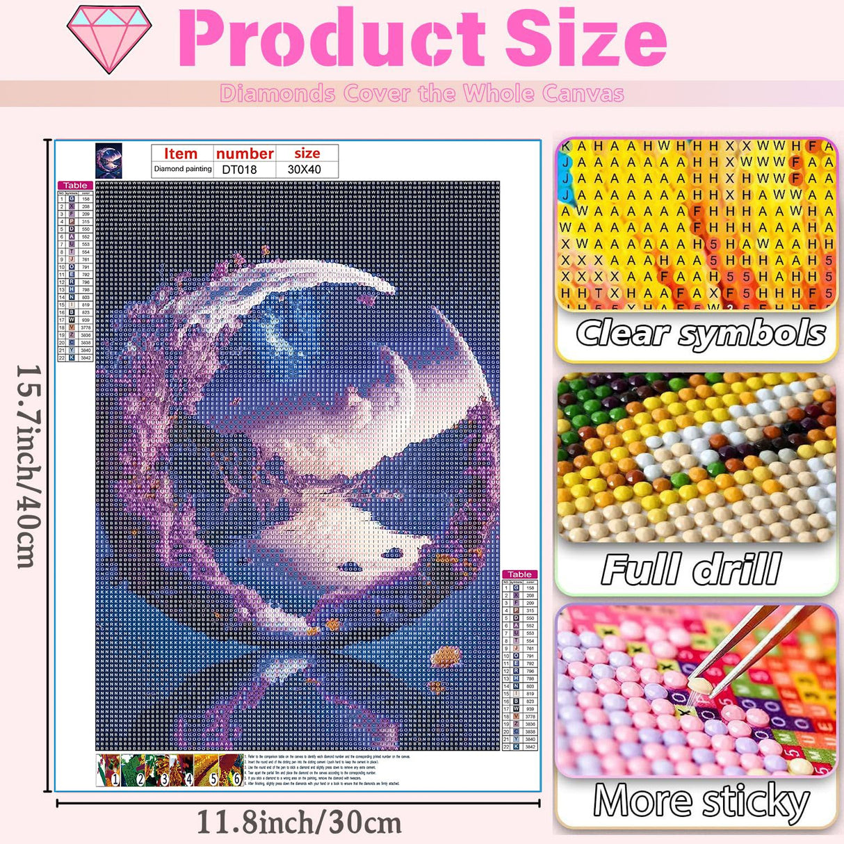 DAZZLEDOTS Diamond Art Kits for Adults, Landscape Moon Diamond Painting 5D Diamond Art Kits for Beginners DIY Full Drill Paint by Diamonds Dot Gem Art for Home Wall Decor 12 x 16 Inch DAZZLEDOTS