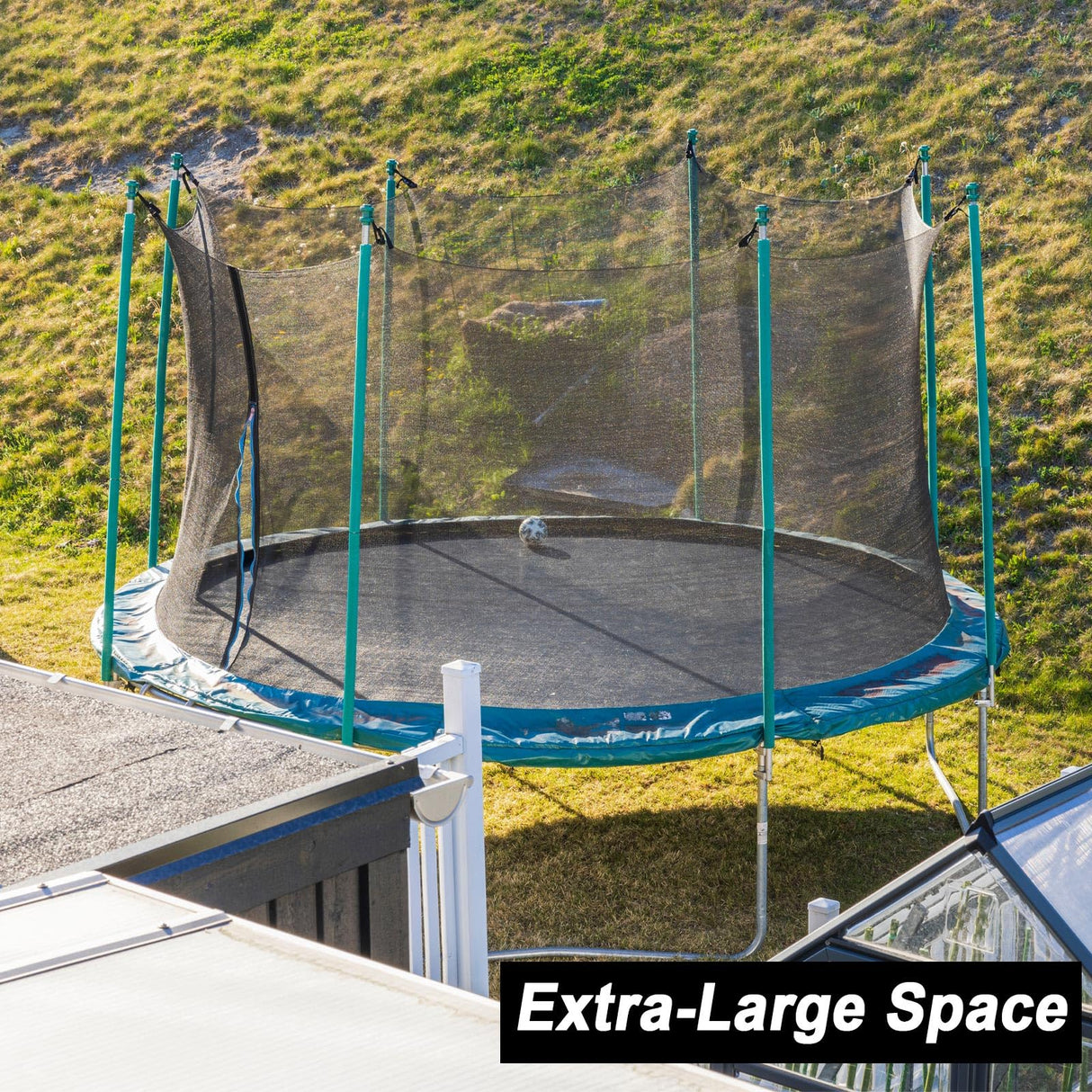 Trampoline Net Replacement Trampoline Safety Round Frame Enclosure Weather Resistant Breathable Net with Double Headed Zippers(8 Straight Poles,12 FT) Jexine