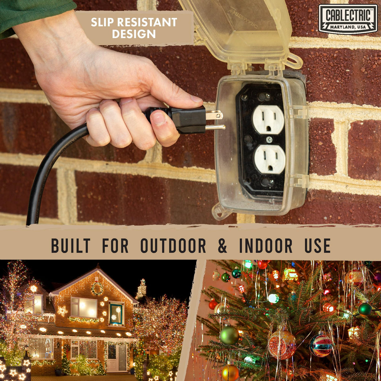 Cablectric Weatherproof Black Extension Cord 75 ft, 16/3 SJTW 75 Foot Outdoor Extension Cord 3 Prong, Heavy Duty Exterior Power Cable Great for Outdoor Lights, Landscaping & Lawn - UL Certified Cablectric