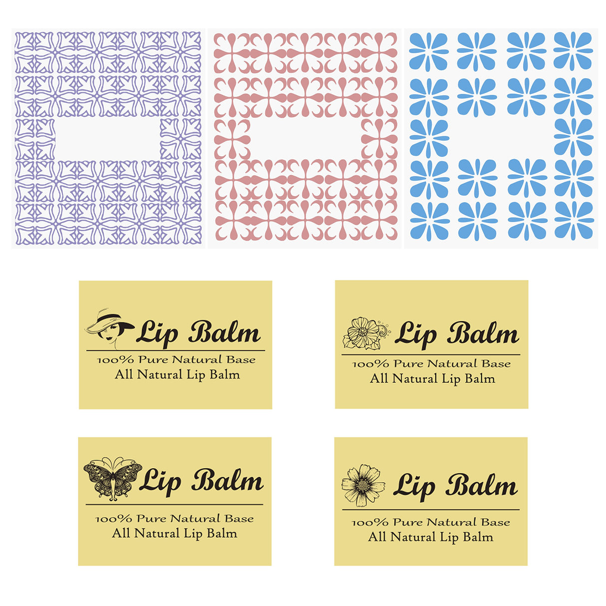 Kare & Kind Lip Balm Crafting Kit - 50x Empty Transparent Container Tubes (3/16 Oz (5.5 ml) With Twist Mechanism Cap - 50 Writeable and 50 Printed Stickers - DIY Kit Kare & Kind