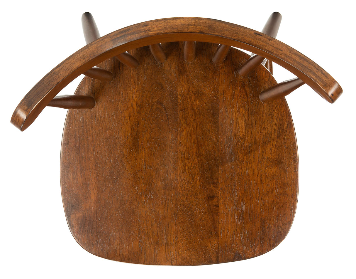SAFAVIEH Home Collection Reeves Farmhouse Walnut Brown Spindle Back Living Room Accent Dining Chair SAFAVIEH
