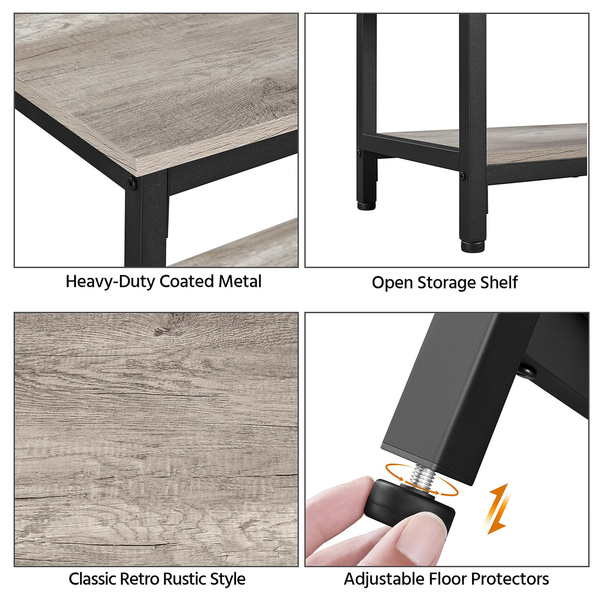 Yaheetech Entryway Table with Storage Shelves, 40 Inch Console Table with Metal Frame, Wood Behind Couch Sofa Table for Entryway, Living Room, Gray Yaheetech