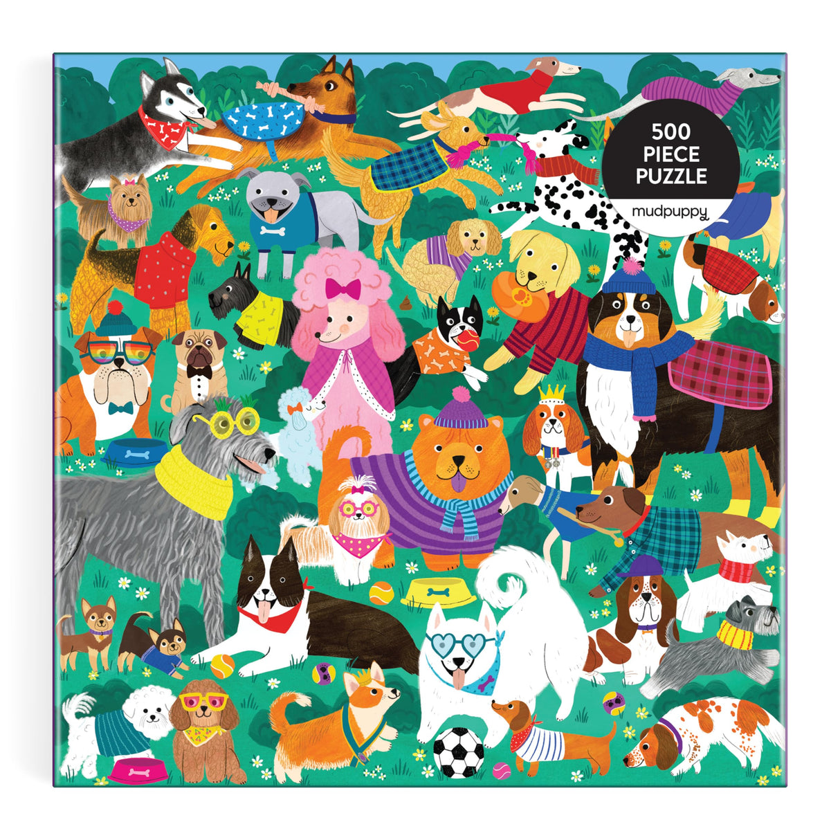 Mudpuppy Doggone Days β 500 Piece Family Puzzle with Colorful and Fun Illustrations of A Busy Dog Park Scene for Children Ages 8 and Up Mudpuppy