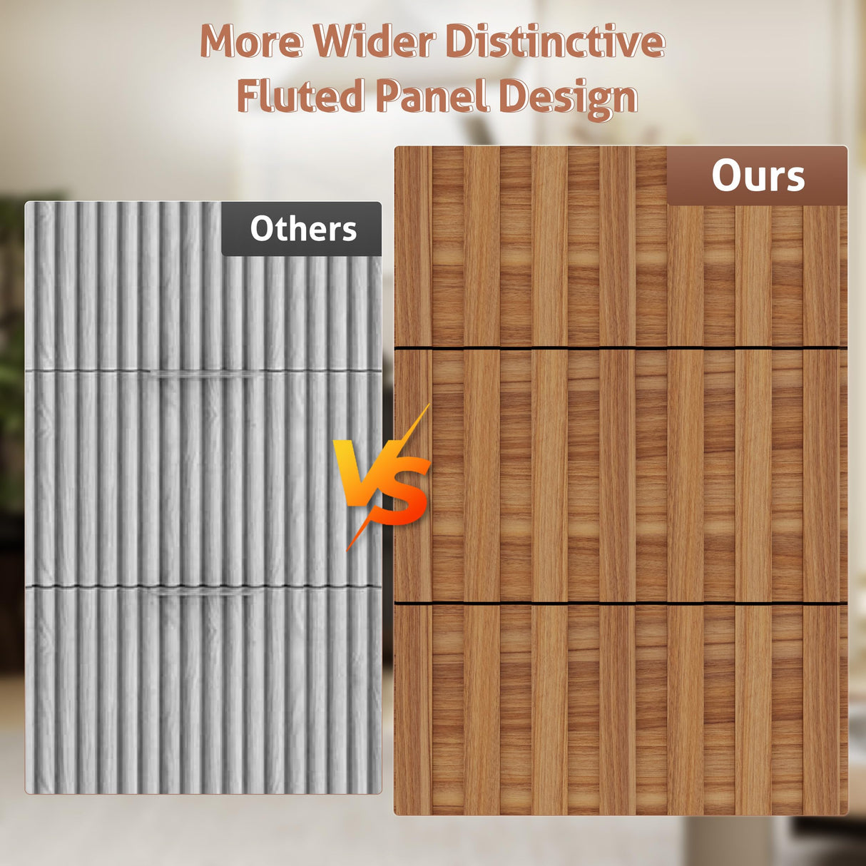 UEV 59" Fluted Dresser with 9 Drawers, 9 Drawer Dressers for Bedroom, Mid Century Modern Fluted Dresser, Long Chest of Drawers TV Stand for Living Room, Hallway (Natural Wood) UEV