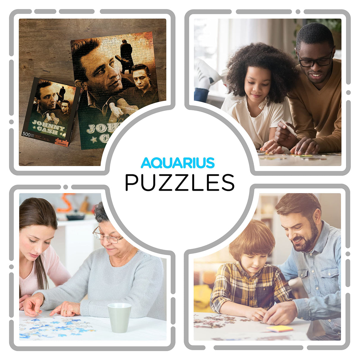 AQUARIUS Johnny Cash Puzzle (500 Piece Jigsaw Puzzle) - Glare Free - Precision Fit - Officially Licensed Johnny Cash Merchandise & Collectibles - 14 x 19 Inches AQUARIUS