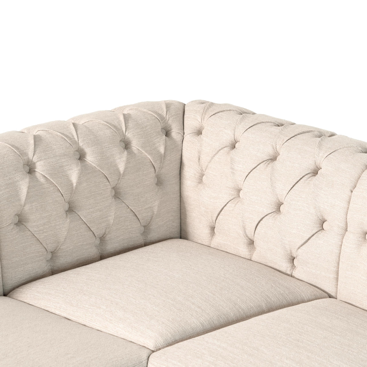 Ball & Cast 104" Sectional Couch L Shape Sofa W/Wood Legs,Leather Corner Couch W/Tufted Backrest & Metal Rivets,6 Seat Sofa W/Rolled Arm,for Living Room,Apartment,Office,Beige Ball & Cast