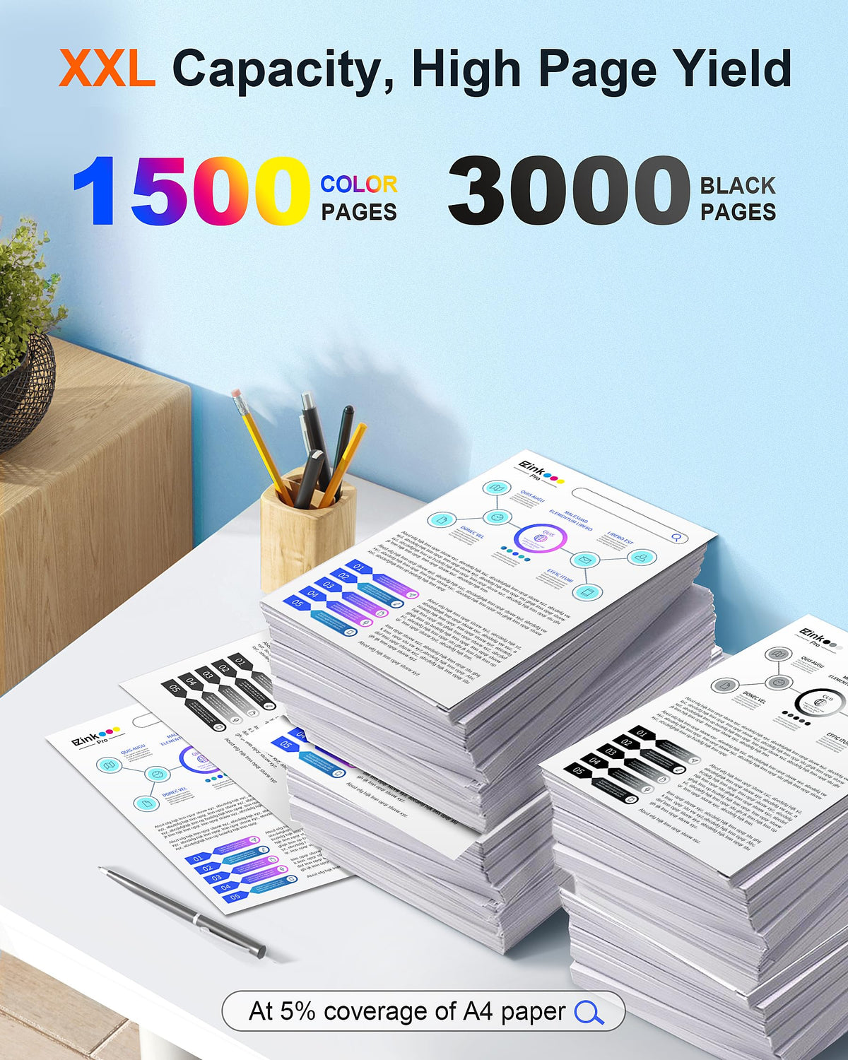 E-Z Ink Pro Compatible Ink Cartridge Replacement for Brother LC3029 XXL LC3029BK LC 3029 to use with MFC-J5830DW MFC-J5830DWXL MFC-J5930DW MFC-J6535DW MFC-J6535DWXL MFC-J6935DW Printer (4 Pack) E-Z Ink Pro
