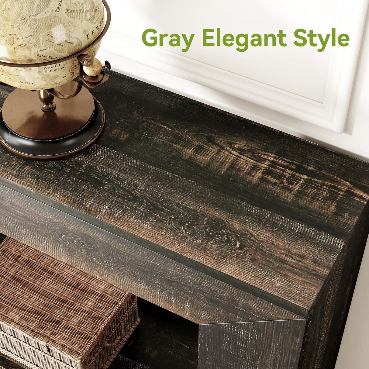 LITTLE TREE 47 Inches Console Table, Sofa Table with Storage, Modern Entryway Table for Hallway, Narrow Long Sofa Entryway Table for Living Room, Black LITTLE TREE