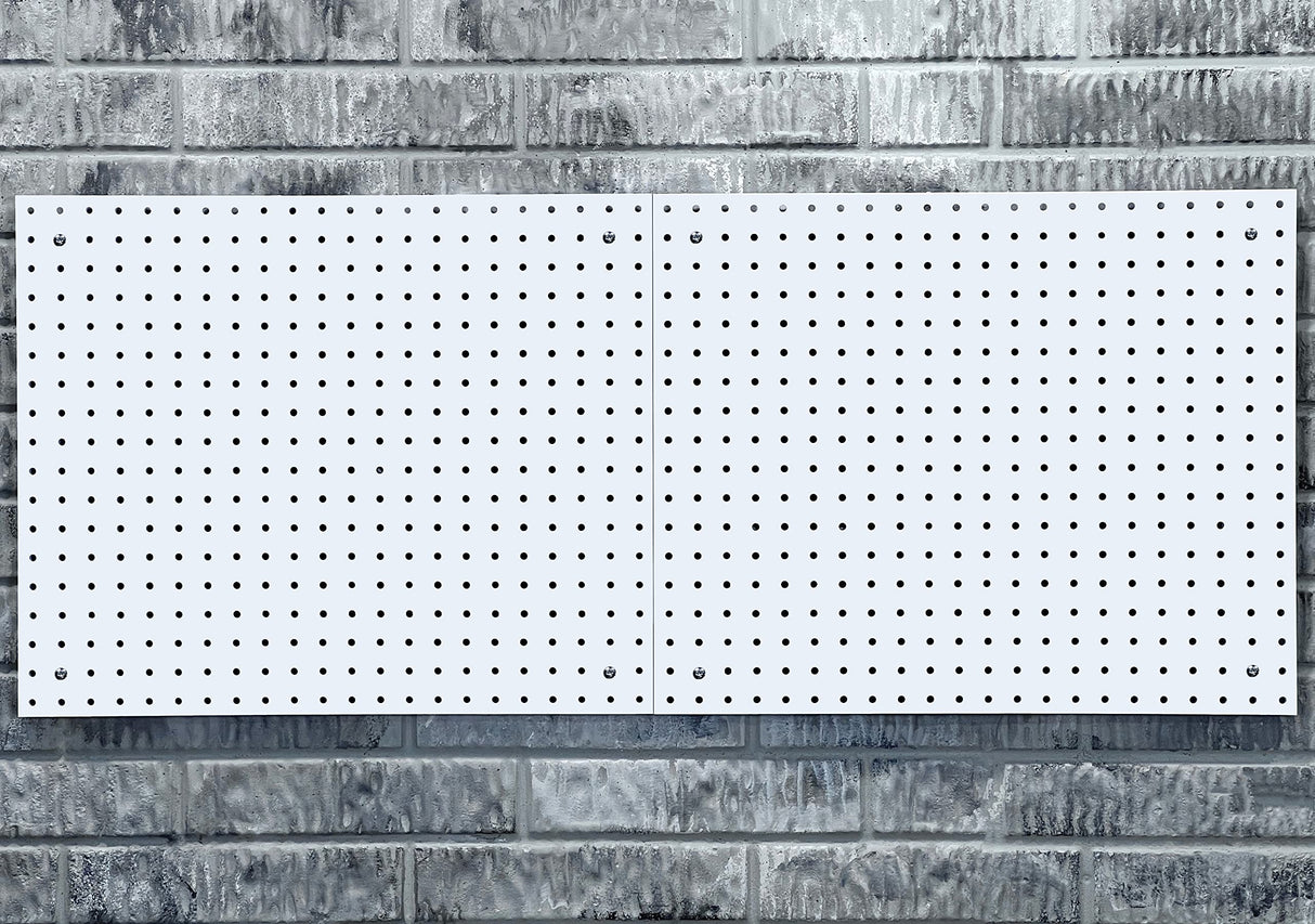 Triton Products Heavy Duty Poly Pegboards - Set of 2 DuraBoard Wall Panels, Each 22" x 18" x 1/4" with 1/4" Holes for Home, Office, Garage, Storage and Organization (White) Triton Products