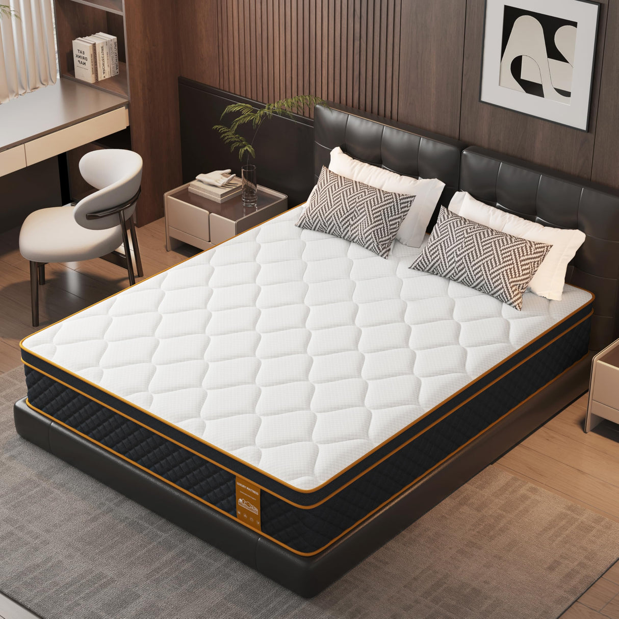 Qabefy Queen Mattress, 10 Inch Memory Foam Hybrid Mattress in a Box, Medium Firm and Individually Pocket Springs - Pressure Relief, CertiPUR-US Certified, Motion Isolation Qabefy