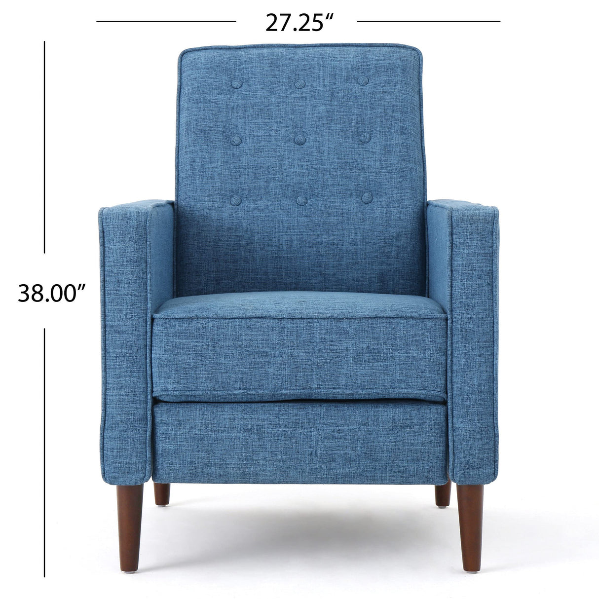 Christopher Knight Home Macedonia Mid Century Modern Tufted Back Fabric Recliner (Muted Blue). GDFStudio