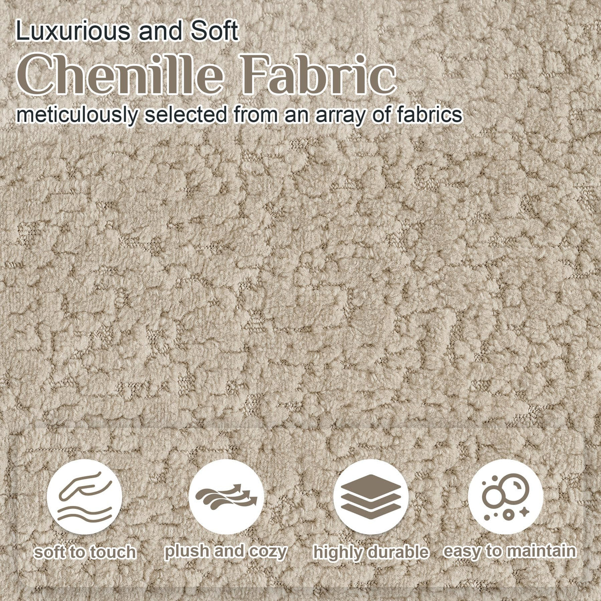 68.5" Loveseat Sofa for Living Room, Modern Luxury Plush Chenille Extra Deep Seat Curved Cloud Floor Couch with 3 Throw Pillows for Small Spaces, No Assembly Needed, Light Brown DAMAIFROM