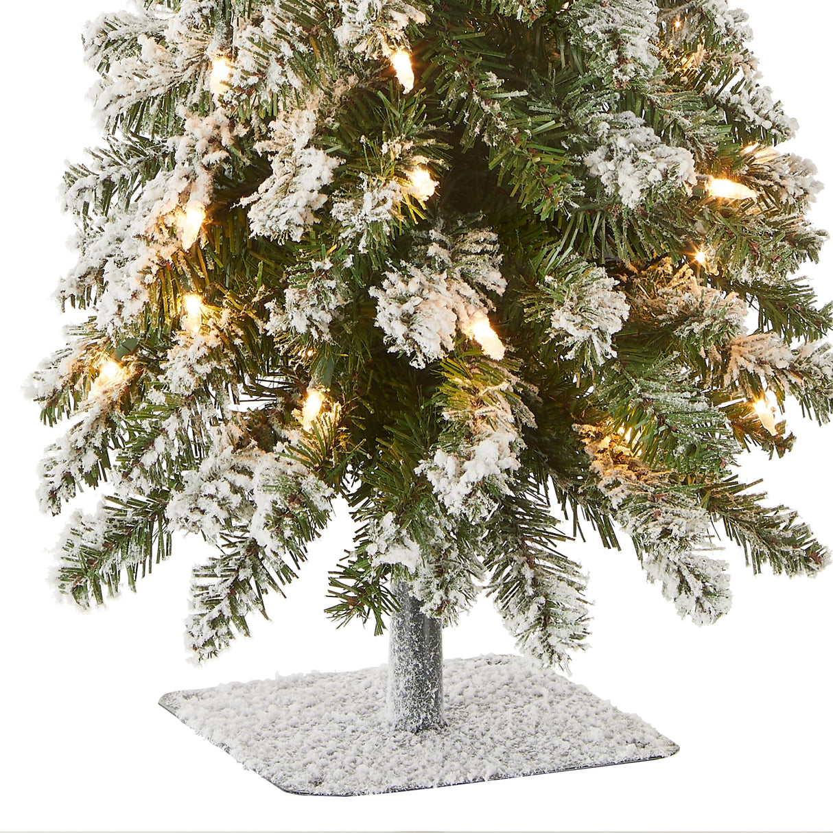 National Tree Company Pre-lit Artificial Mini Christmas Tree | Includes Pre-strung White Lights | Snowy Downswept Forestree - 3 ft National Tree Company