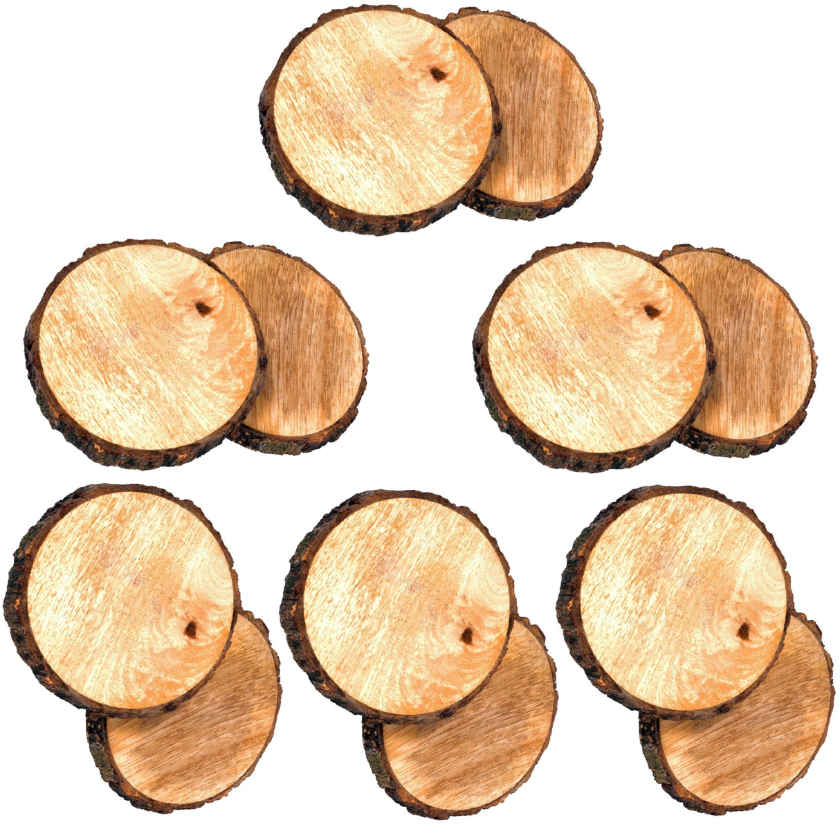 Alpha Living Home Table Coasters Wooden Coaster Drink Coasters for Tabletop Protection Outdoor Coasters Coffee Table Coasters Set of 12 - Cup Mat Rectangular Drink Hot Pads Mats Set - Natural Alpha Living Home