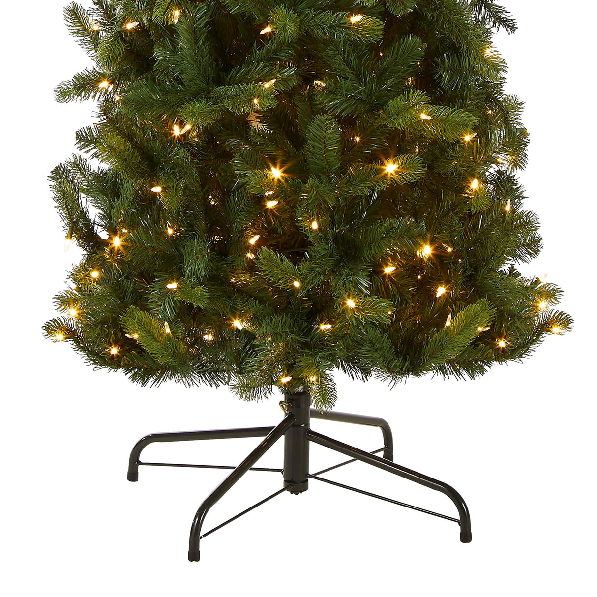 National Tree Company Pre-Lit 'Feel Real' Artificial Slim Downswept Christmas Tree, Green, Douglas Fir, Dual Color LED Lights, Includes PowerConnect and Stand, 9 feet National Tree Company