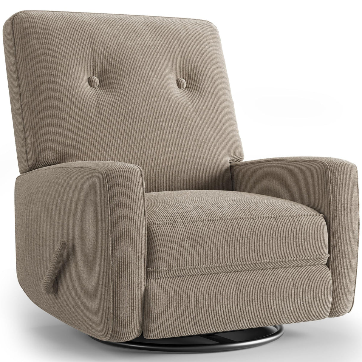 Garvee Nursery Recliner Chair, 360° Swivel Rocking Glider Chair for Adults with Adjustable Backrest & Footrest, Cozy Corduroy Upholstered Armchair for Living Rooms, Bedrooms, Apartments, Light Brown Garvee