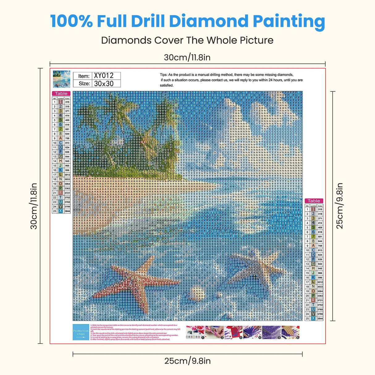 Miwixy Beach Diamond Art Kits for Adults,Summer Diamond Painting Kit,5D Full Drill Round Diamond Dots Paintings Canvas for Beginners Home Wall Decor12x12inch (Beach-A) Miwixy