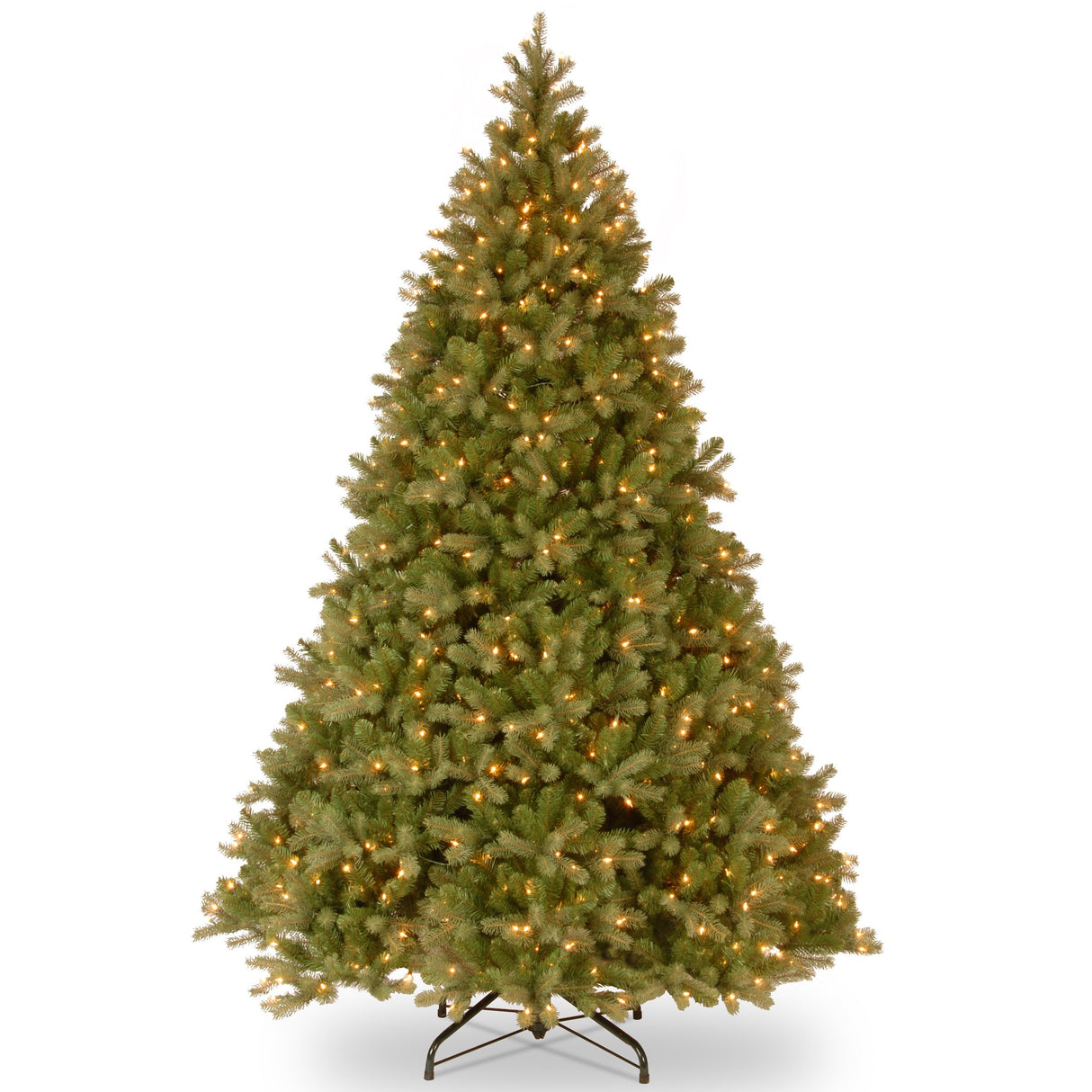 National Tree Company Pre-lit 'Feel Real' Artificial Giant Downswept Christmas Tree, Green, Douglas Fir, White Lights, Includes Stand, 10 feet National Tree Company