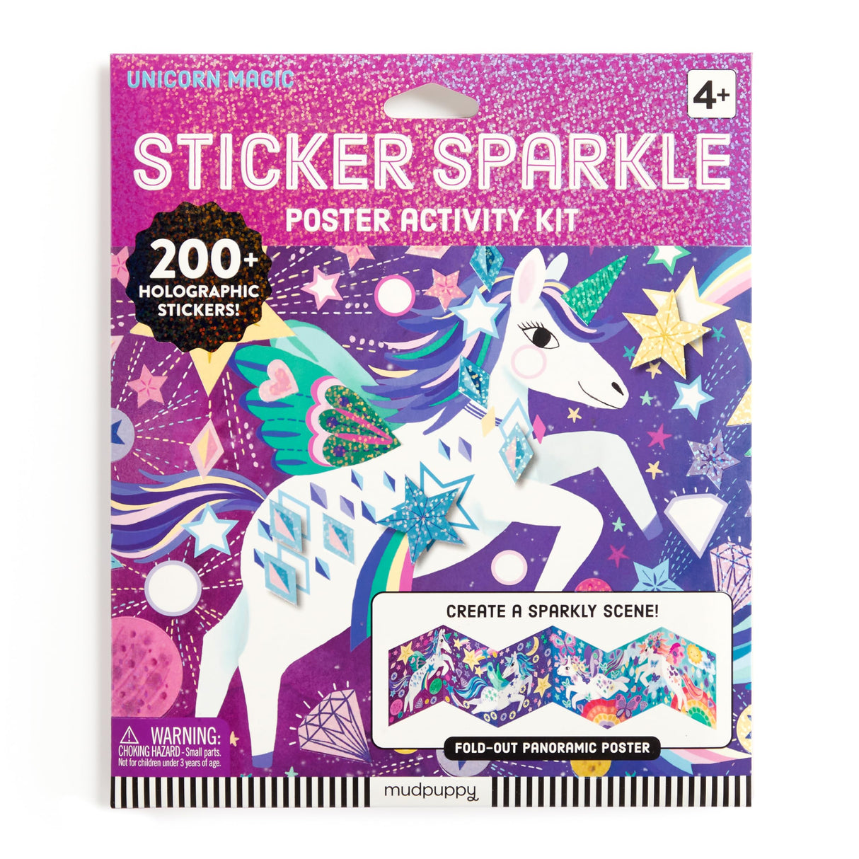 Mudpuppy Unicorn Magic – Sticker Sparkle Poster Activity Kit with Illustrations of Sparkling Unicorns for Children Ages 4 and Up Mudpuppy