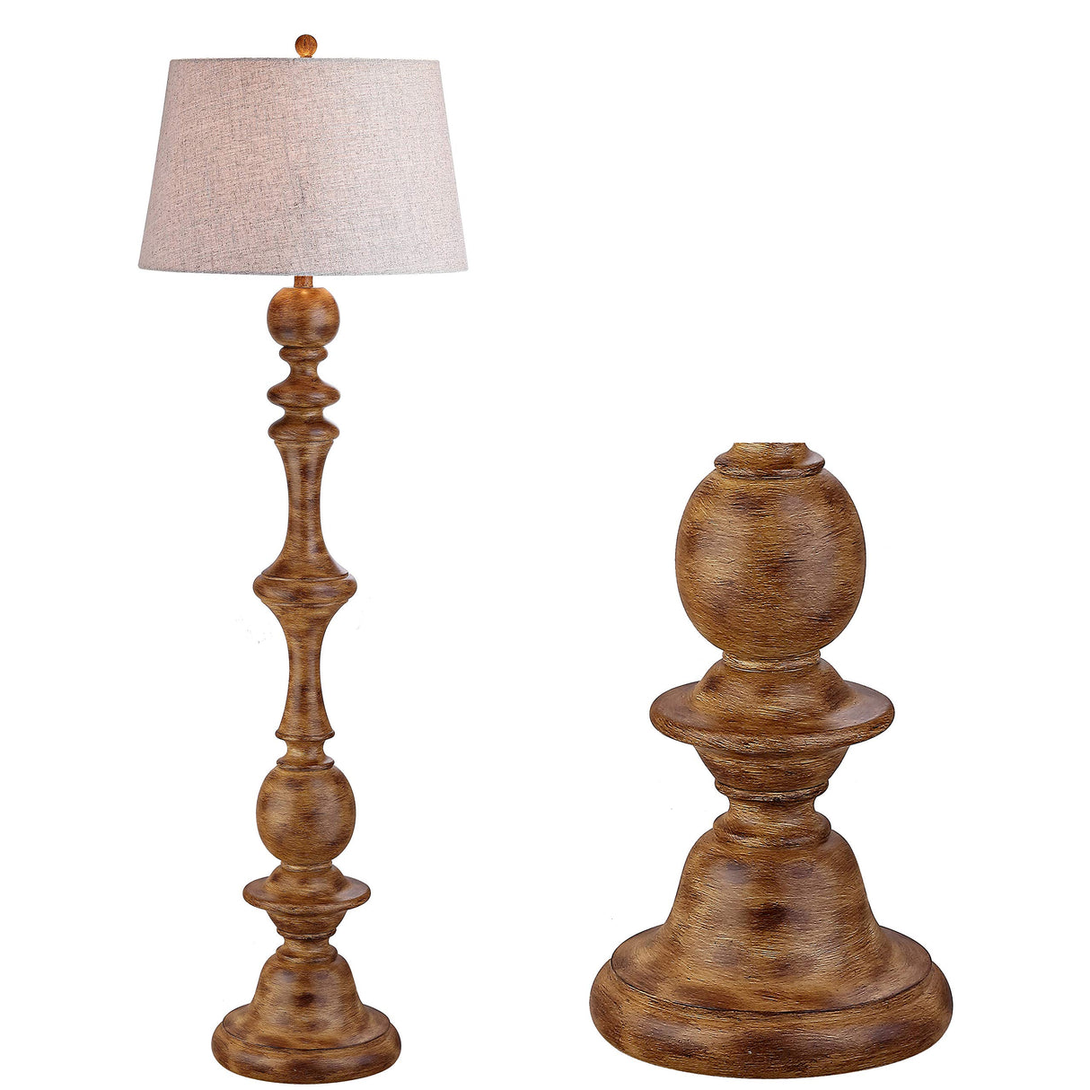 JONATHAN Y JYL3000A Taylor 67" Resin LED Floor Lamp, Farmhouse, Cottage, Rustic, French Country, Office, Living Room, Family Room, Dining Room, Bedroom, Hallway, Foyer, Brown JONATHAN Y