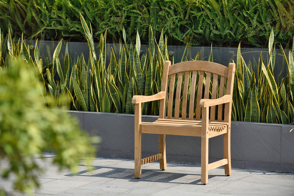 Amazonia Newcastle 9-Piece Outdoor Rectangular Dining Table Set | Certified Teak | Ideal for Patio and Indoors, Light Brown Amazonia