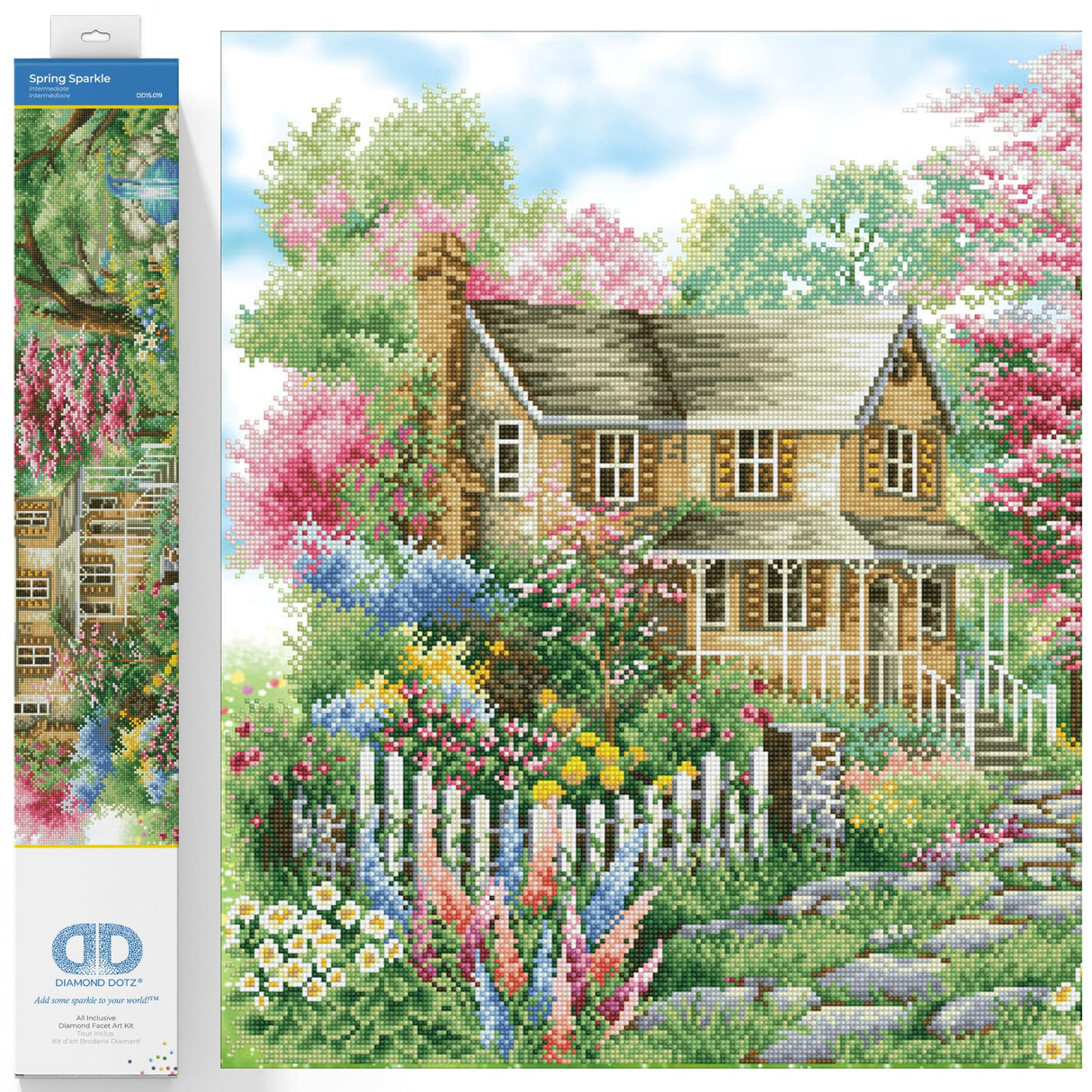 DIAMOND DOTZ Spring Sparkle Diamond Painting Kits for Adults - Diamond Art Kits a Relaxing Creative Craft Kit with Dotz Gems 35.4x24 DIAMOND DOTZ