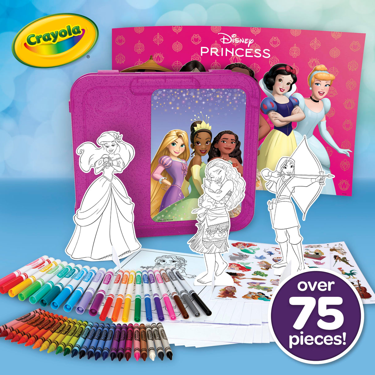 Crayola Disney Princess Art Case (75ct) Art Kit for Kids, Art Supplies, Coloring Set, Gift for Girls & Boys Crayola