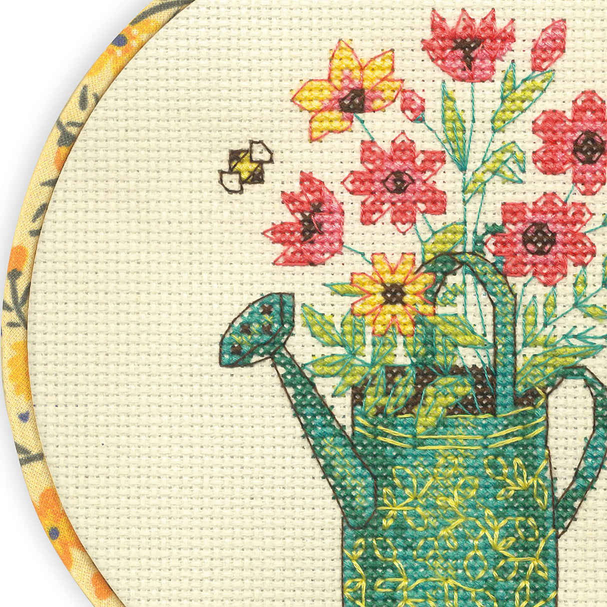 Dimensions 72-76319 Watering Can Counted Cross Stitch Kit for Beginners, 6" D, Multicolor, 5pcs Dimensions