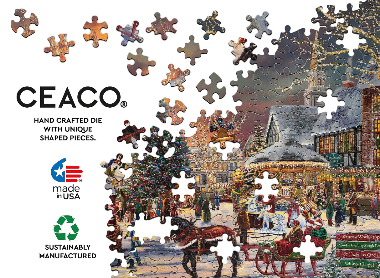 Ceaco - Thomas Kinkade - Holiday - Christmas Festival - 1000 Piece Jigsaw Puzzle Ceaco