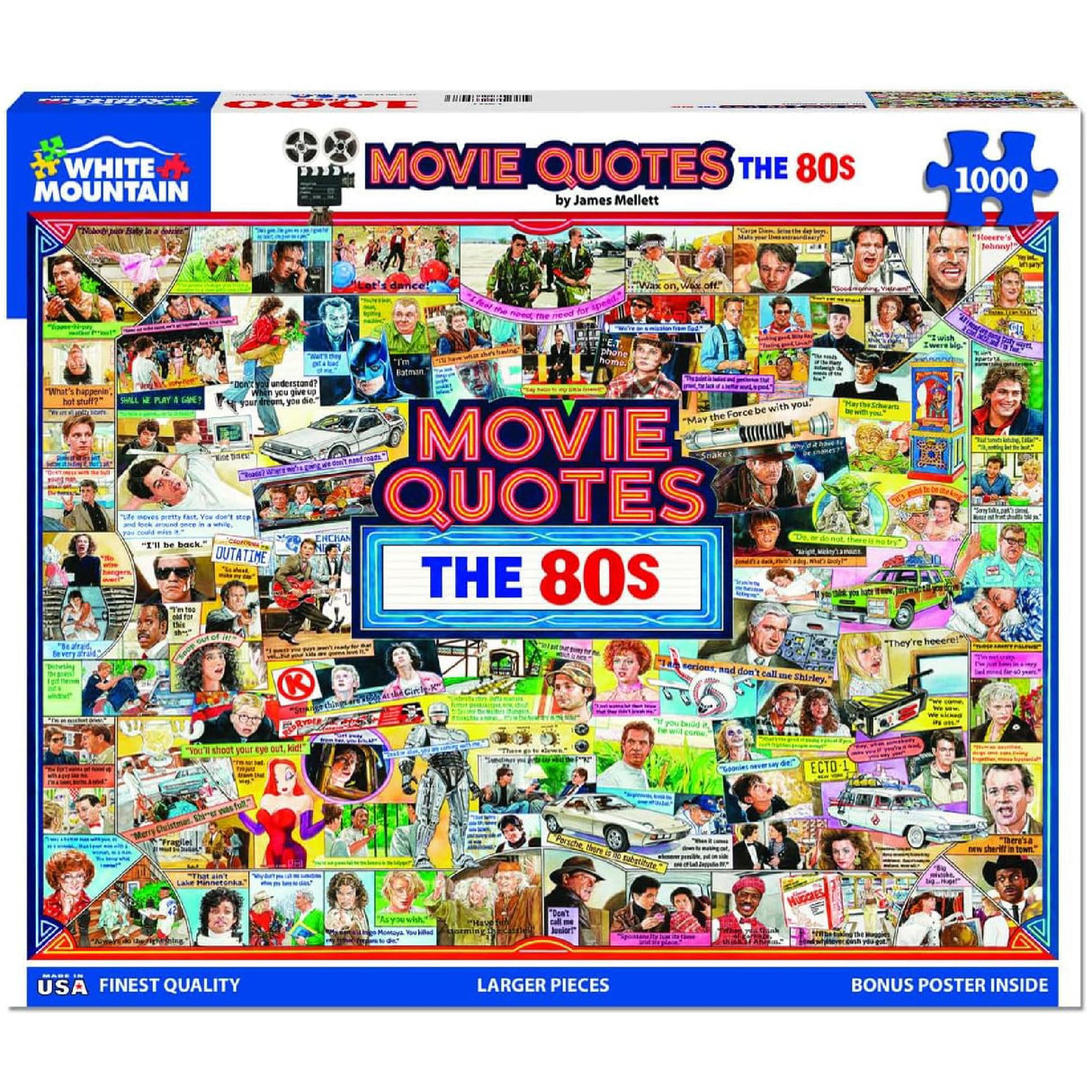 White Mountain Puzzles Movie Quotes The 80s 1000 Piece Jigsaw Popular Pop Culture Puzzle White Mountain