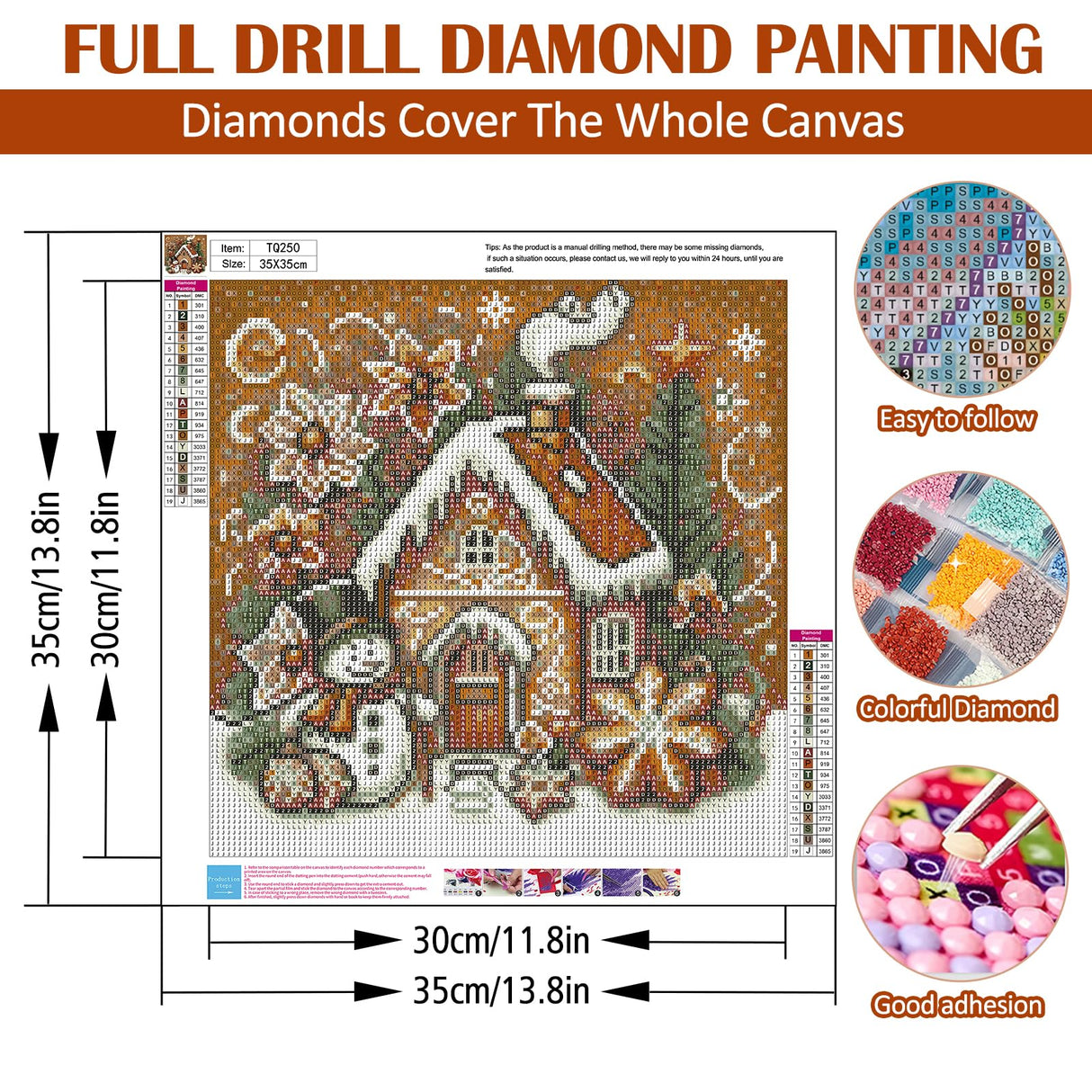 Christmas Snowman House Ball Diamond Art Painting Kits for Adults,Winter Diamond Painting Kits for Adults Beginners,5D DIY Full Drill Diamond Dot Gem Art Kits for Adult,Home Wall Decor 13.8x13.8 Inch AWLNKMC