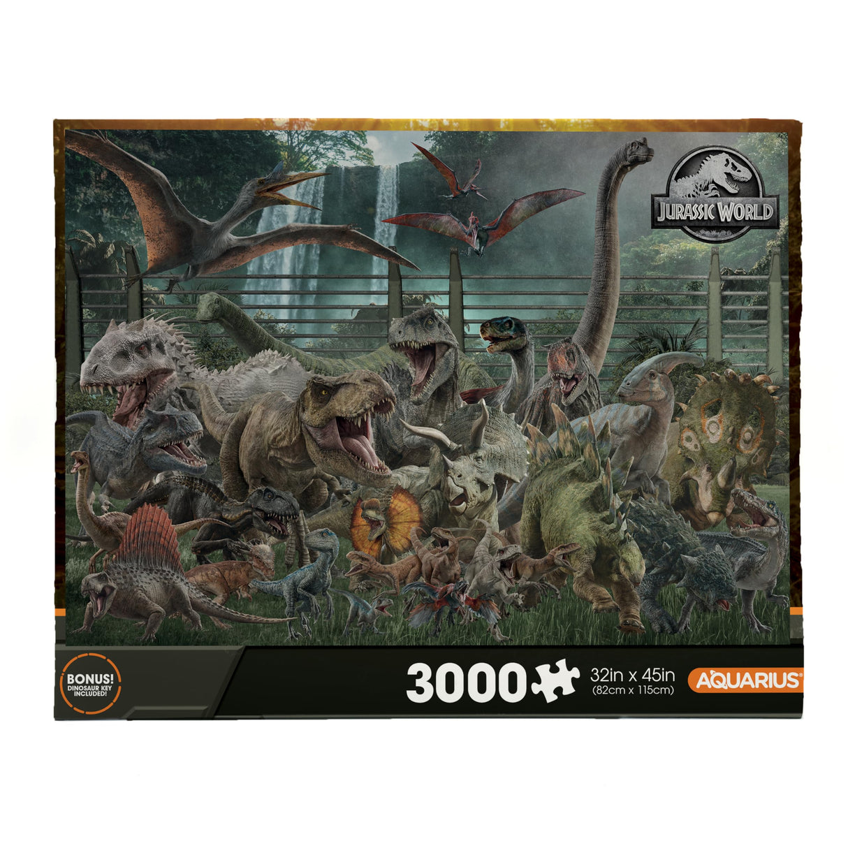 AQUARIUS Jurassic World Size Chart 3000pc Puzzle (3000 Piece Jigsaw Puzzle) - Glare Free - Precision Fit - Officially Licensed Jurassic World Merchandise & Collectibles - 42x35 Inches AQUARIUS