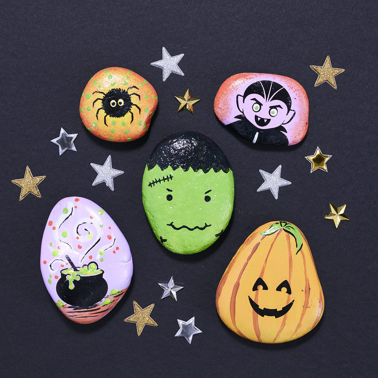 Creativity for Kids Hide and Seek Halloween Rock Painting Kit - Halloween Crafts for Kids Ages 6-8 for Kids, Kids Crafts Creativity for Kids
