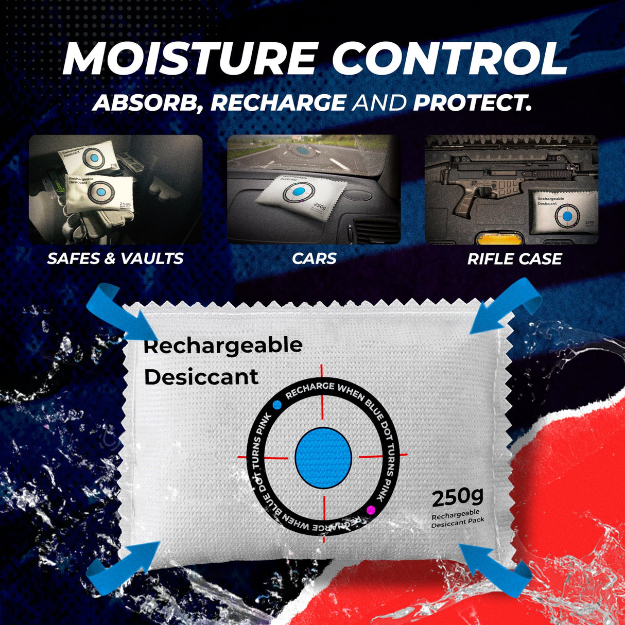 Cedar Mill Fine Firearms Gun Safe Dehumidifier – 250g Rechargeable Desiccant Packs for Storage & Humidity Control – Reusable Desiccant to Prevent Moisture Damage, Rust, and Corrosion for Firearms Cedar Mill Fine Firearms