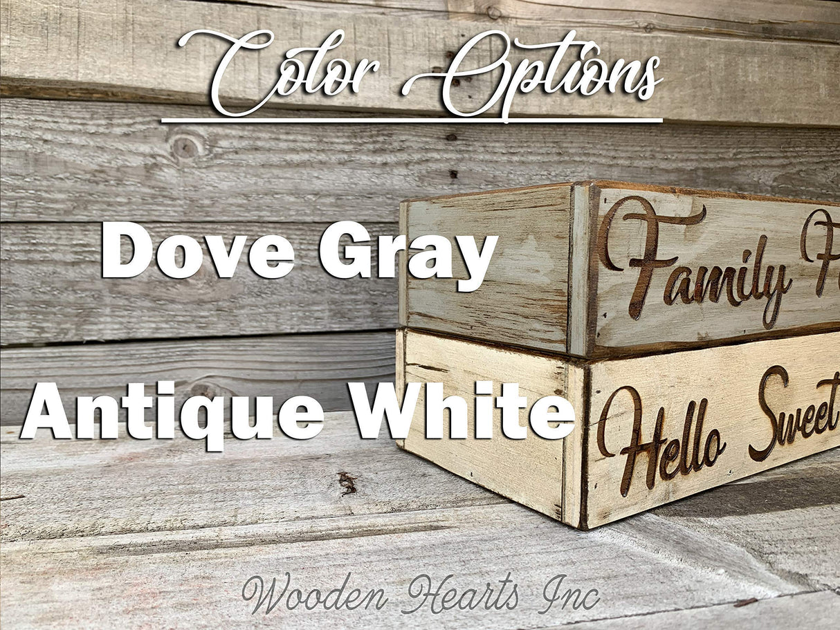 Personalized Name Established Date CUSTOM Tray ENGRAVED Wood Mason Canning Pint Quart JARS & Florals Optional Centerpiece Kitchen Table Decor Distressed Rustic Housewarming Wedding Anniversary Decor Wooden Hearts Inc