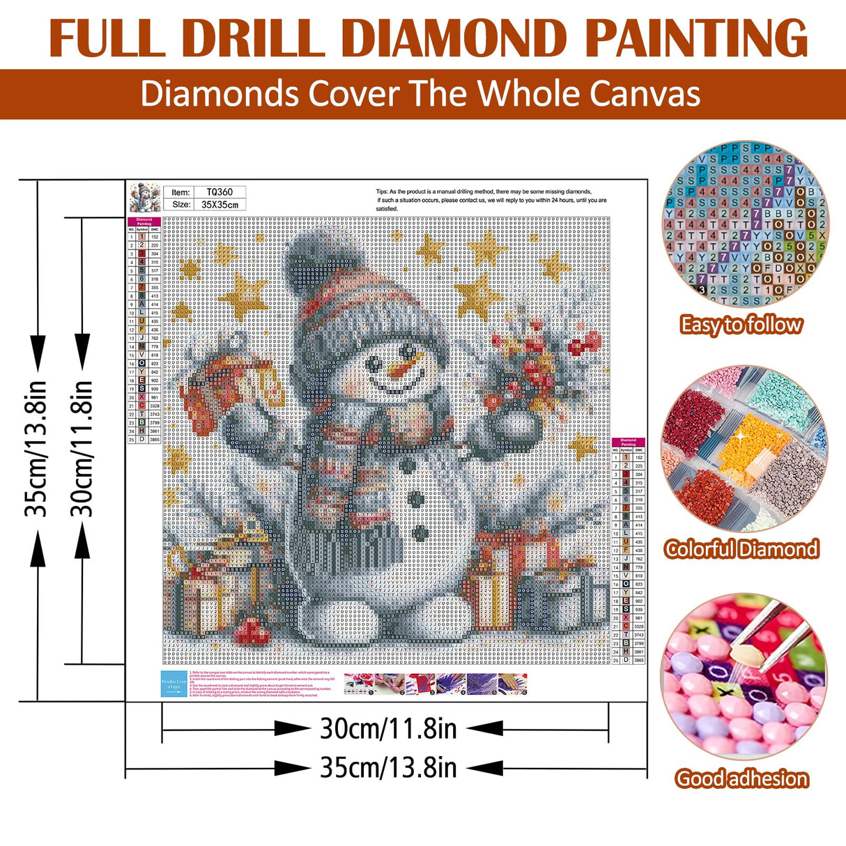 Winter Snowman Star Diamond Art Painting Kits for Adults, Christmas Diamond Painting Kits for Adults Beginners, 5D DIY Full Drill Diamond Dot Gem Art Kits for Adult, Home Wall Decor 13.8x13.8 Inch AWLNKMC