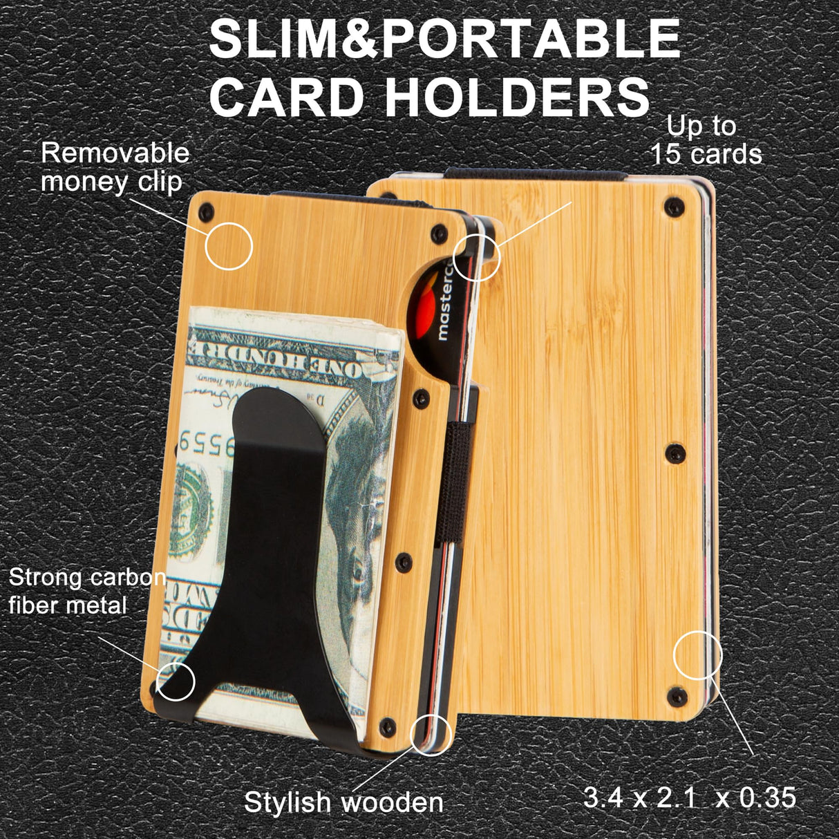 Custom Wooden Credit Card Holder with Money Clip and wooden box β Personalized Wallet Gift for Husband - Anniversary Gift for Him, Boyfriend Gifts, Minimalist Smart Wallet for Men (San Judas-Bamboo) OTGMPIREX