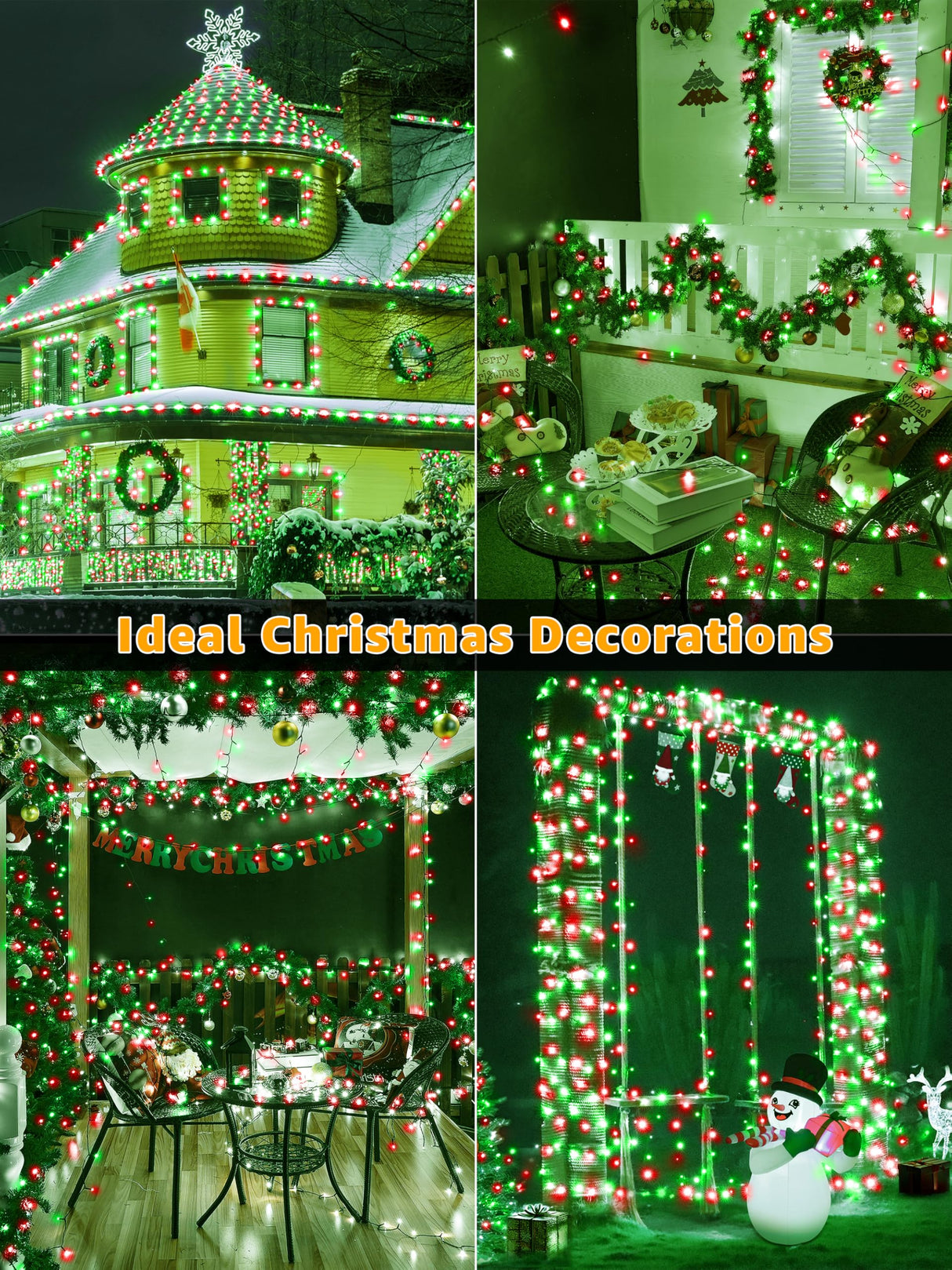 BrightChristmas 500 LED 164 FT Christmas Lights, Waterproof String Lights with Remote and Timer, Christmas Tree Lights with 8 Modes Dimmable, Fairy Lights for Holiday Decor (Red and Green) BrightChristmas